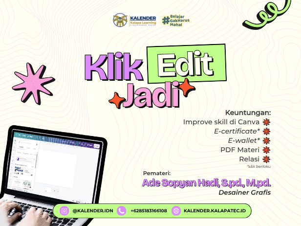 KLIK, EDIT, JADI: DARI 0 SAMPAI BISA NGEDESAIN